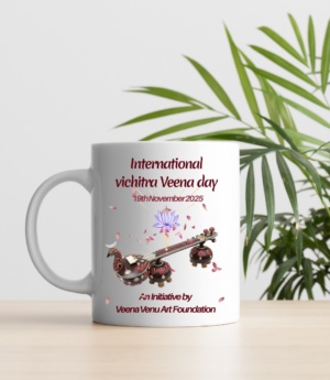 INTERNATIONAL VICHITRA VEENA DAY MUG - FLOWERS & VEENA